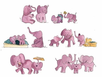 Elephants Character Sheet - THE ELEPHANTS UPSTAIRS by Sarah Steinberg  - dummy available